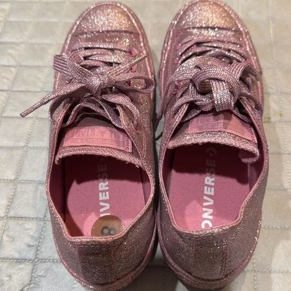 Converse Chuck Taylor All Star Low Pink Glitter Size 8 sneakers new - Picture 11 of 14